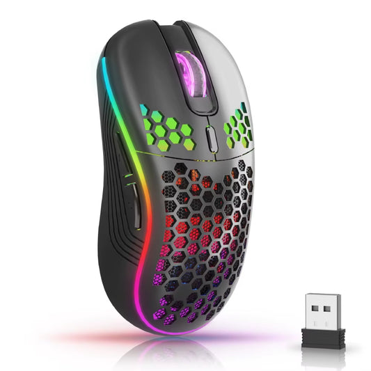 2.4G Wireless RGB Backlit Mouse 6-Button 3-Speed DPI, Type C 