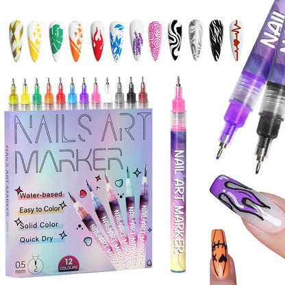 12Pcs/Acrylic Nail Pen Set