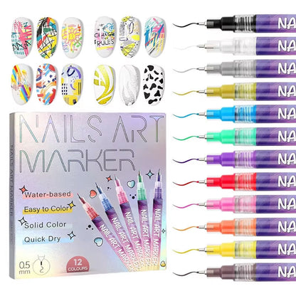 12Pcs/Acrylic Nail Pen Set