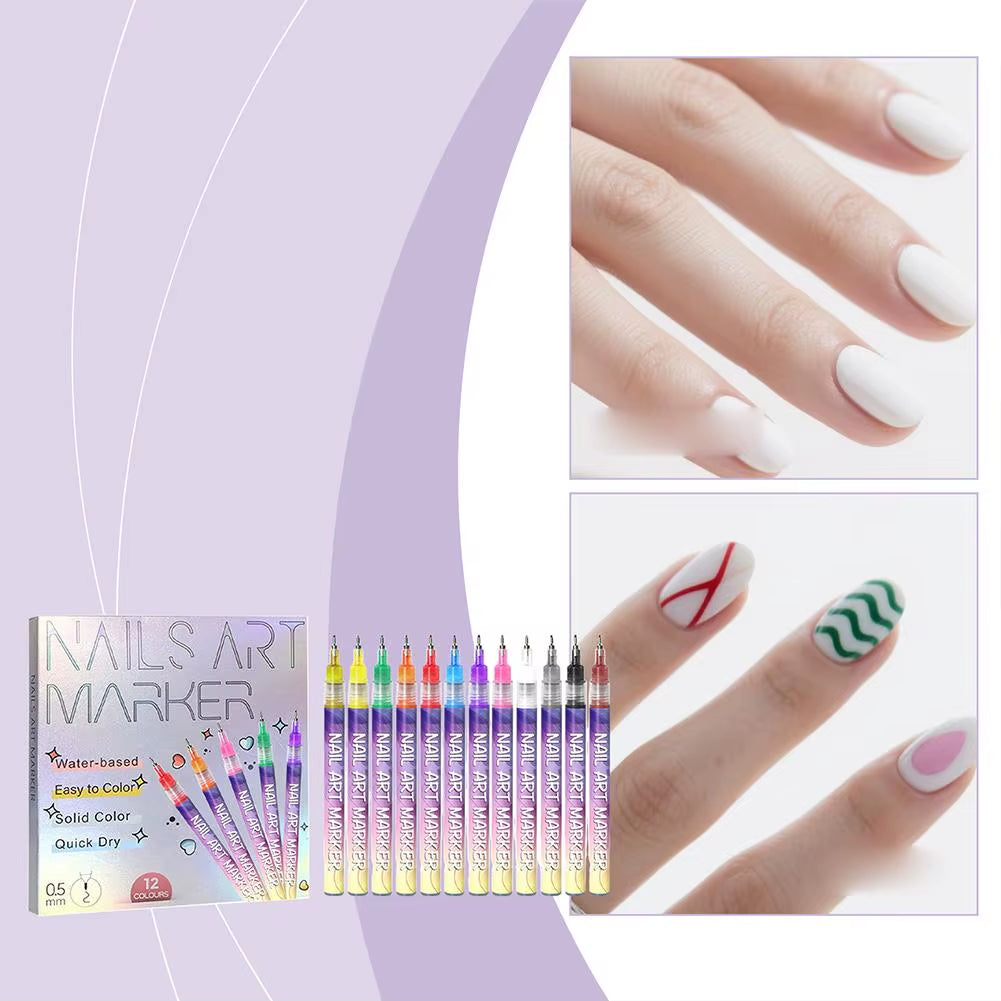 12Pcs/Acrylic Nail Pen Set