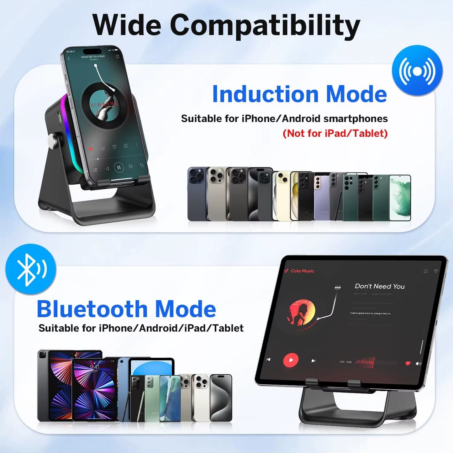 5 in 1 Auto-Induction Wireless Induction Speaker